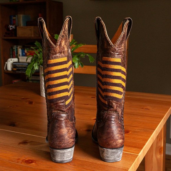 Old Gringo Eleanor Brass American Flag Cowboy Boots - Womens 5.5 B - Picture 7 of 9